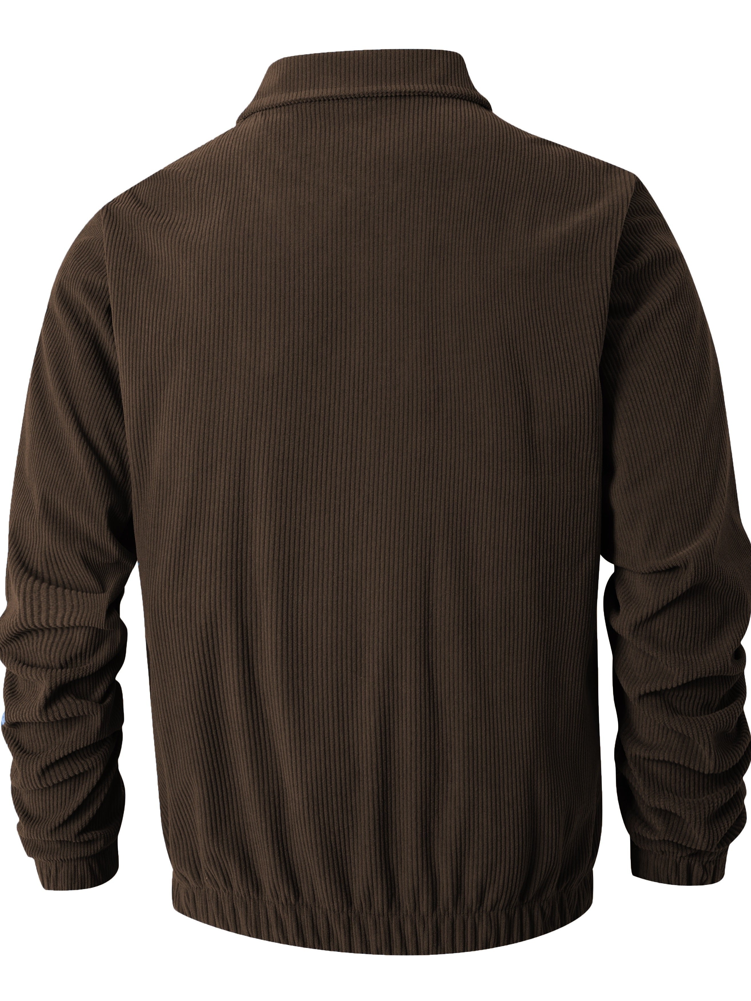 Veste en velours côtelé marron zippée – Style universitaire et casual chic