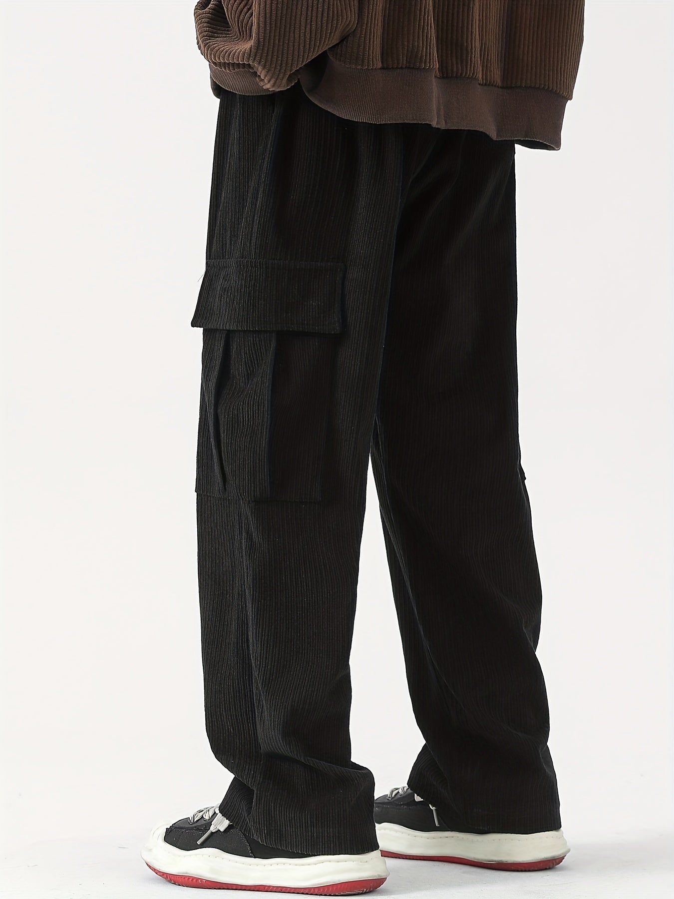 Pantalon Cargo Homme en Velours Côtelé – Style Décontracté et Fonctionnel