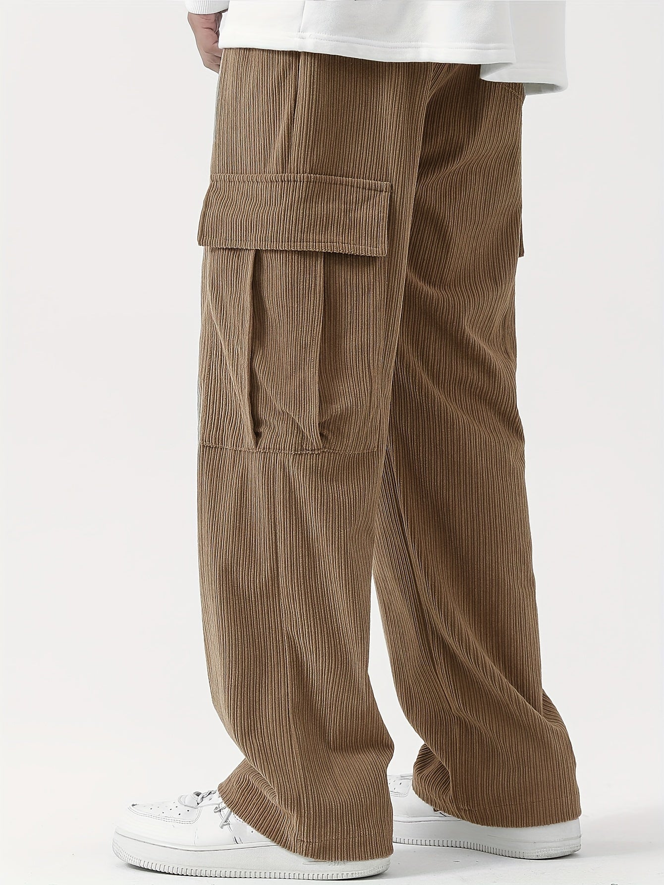 Pantalon Cargo Homme en Velours Côtelé – Style Décontracté et Fonctionnel