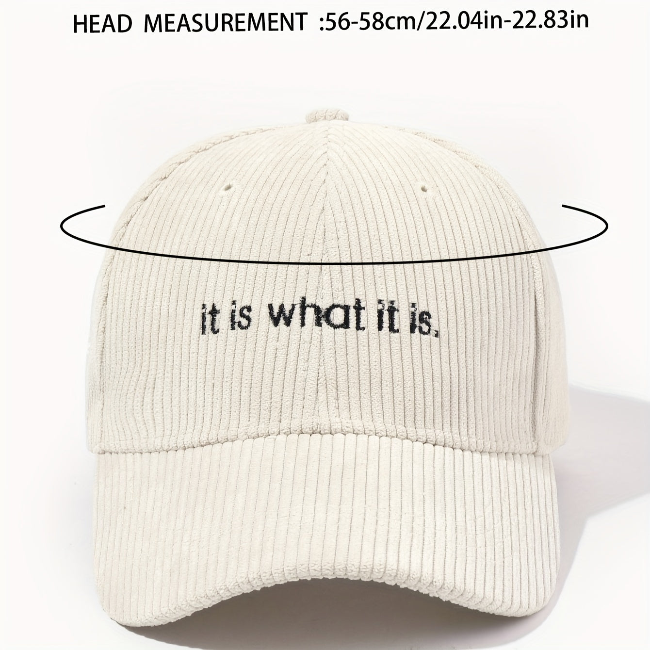 Casquette en velours côtelé brodée – It is what it is