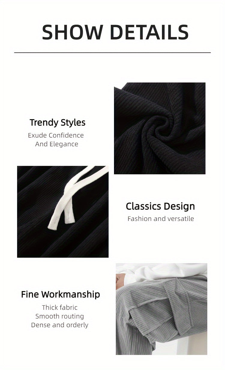 Pantalon Cargo Homme en Velours Côtelé – Style Décontracté et Fonctionnel