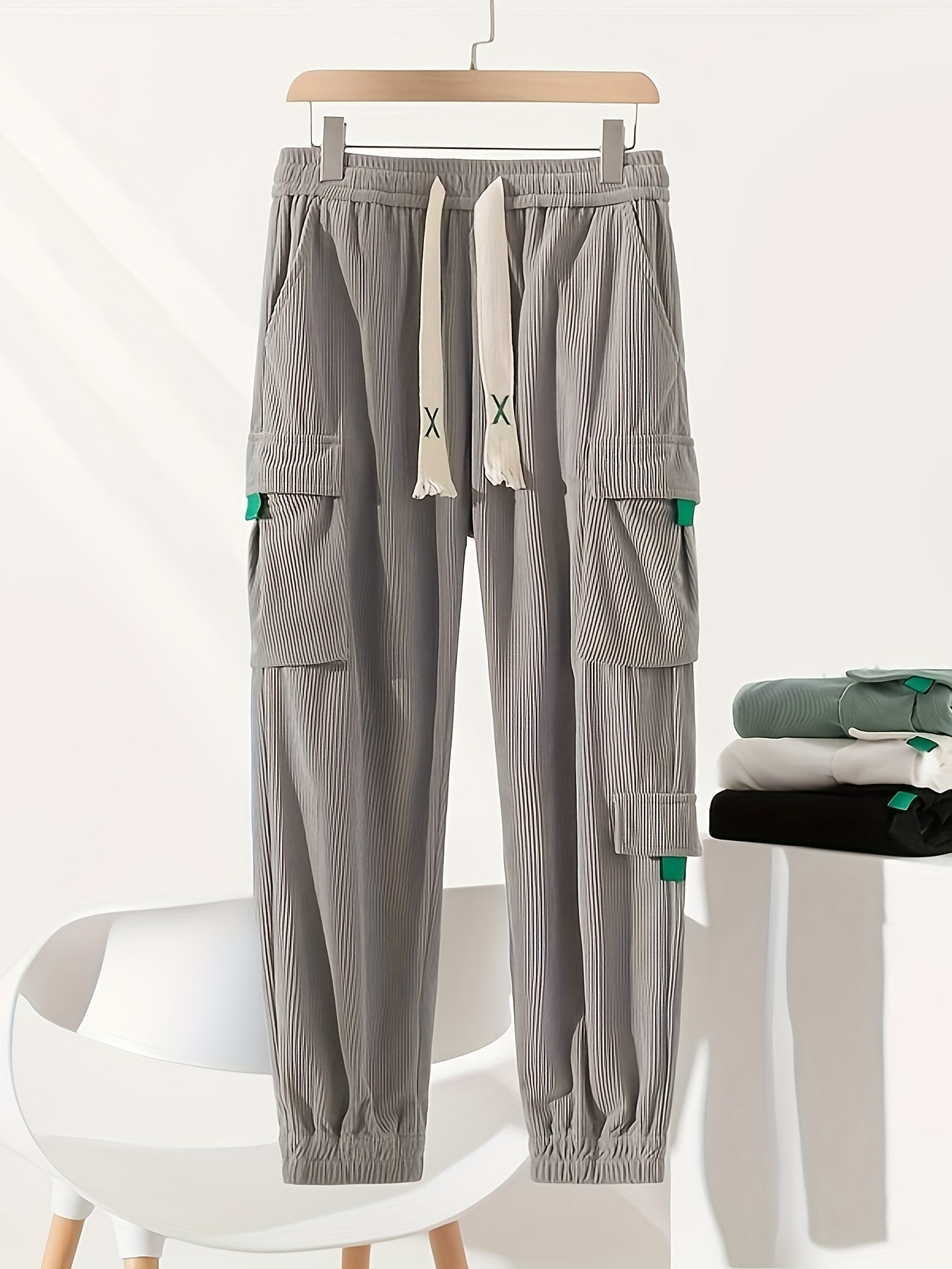 Pantalon Cargo en Velours Côtelé – Style Décontracté Premium