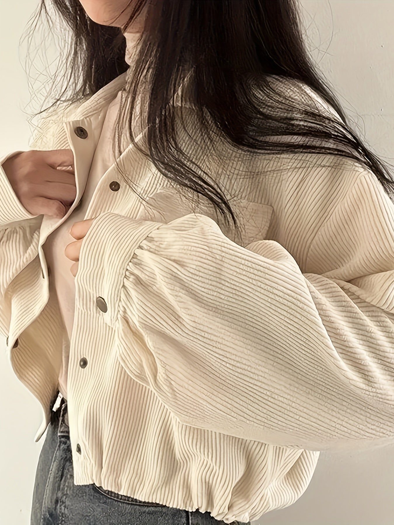 Veste Femme Oversize en Velours Côtelé – Élégance Décontractée