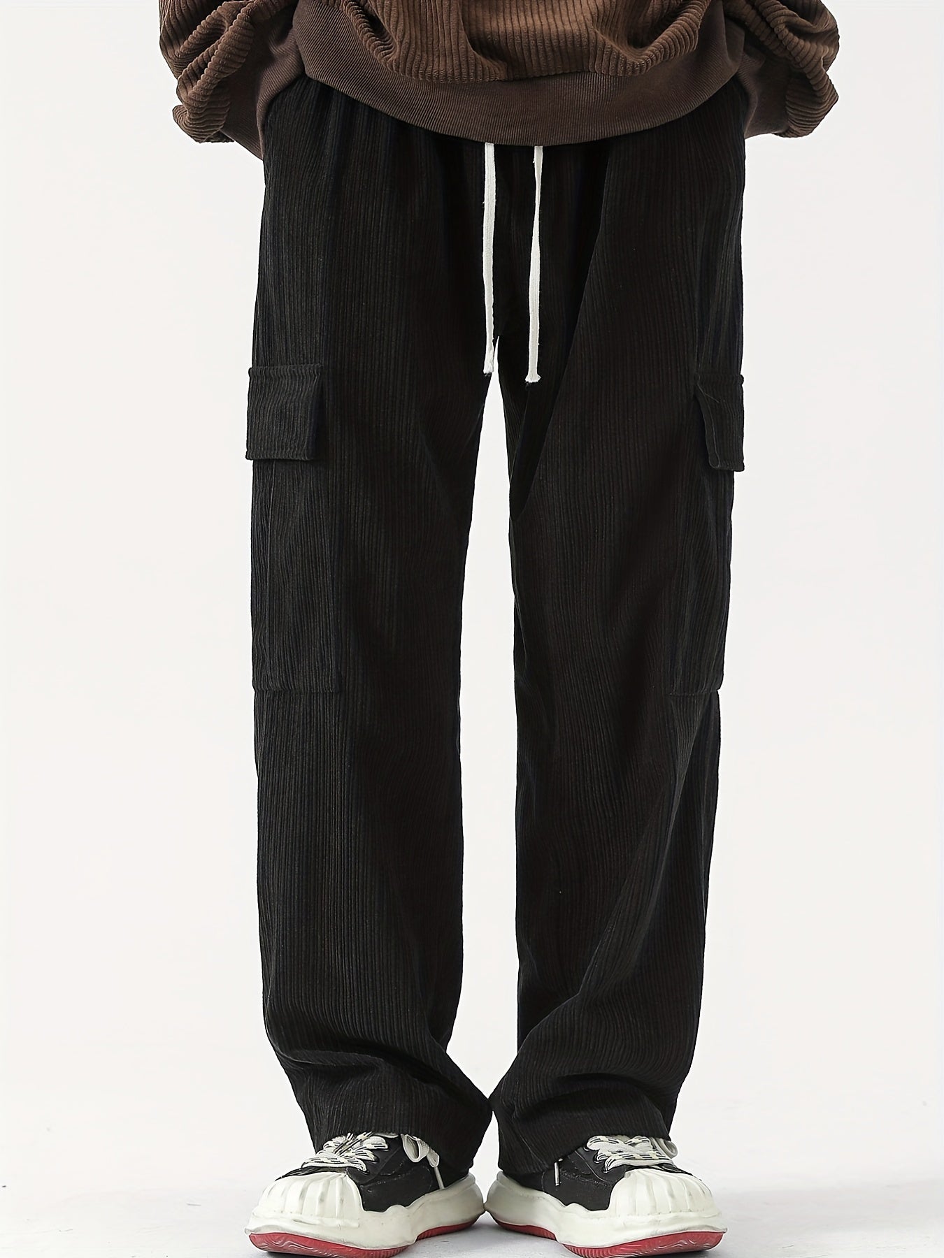 Pantalon Cargo Homme en Velours Côtelé – Style Décontracté et Fonctionnel