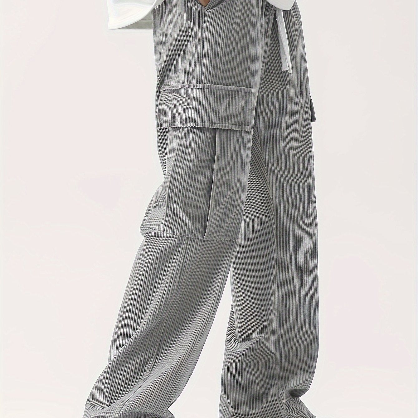 Pantalon Cargo Homme en Velours Côtelé – Style Décontracté et Fonctionnel