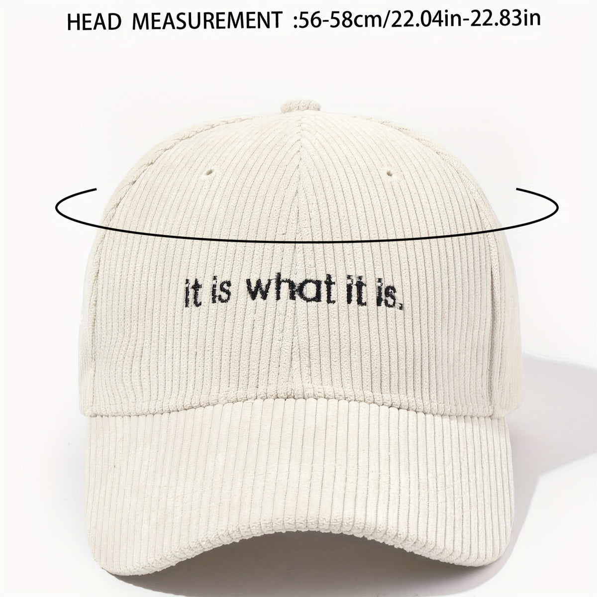 Casquette en velours côtelé brodée – It is what it is