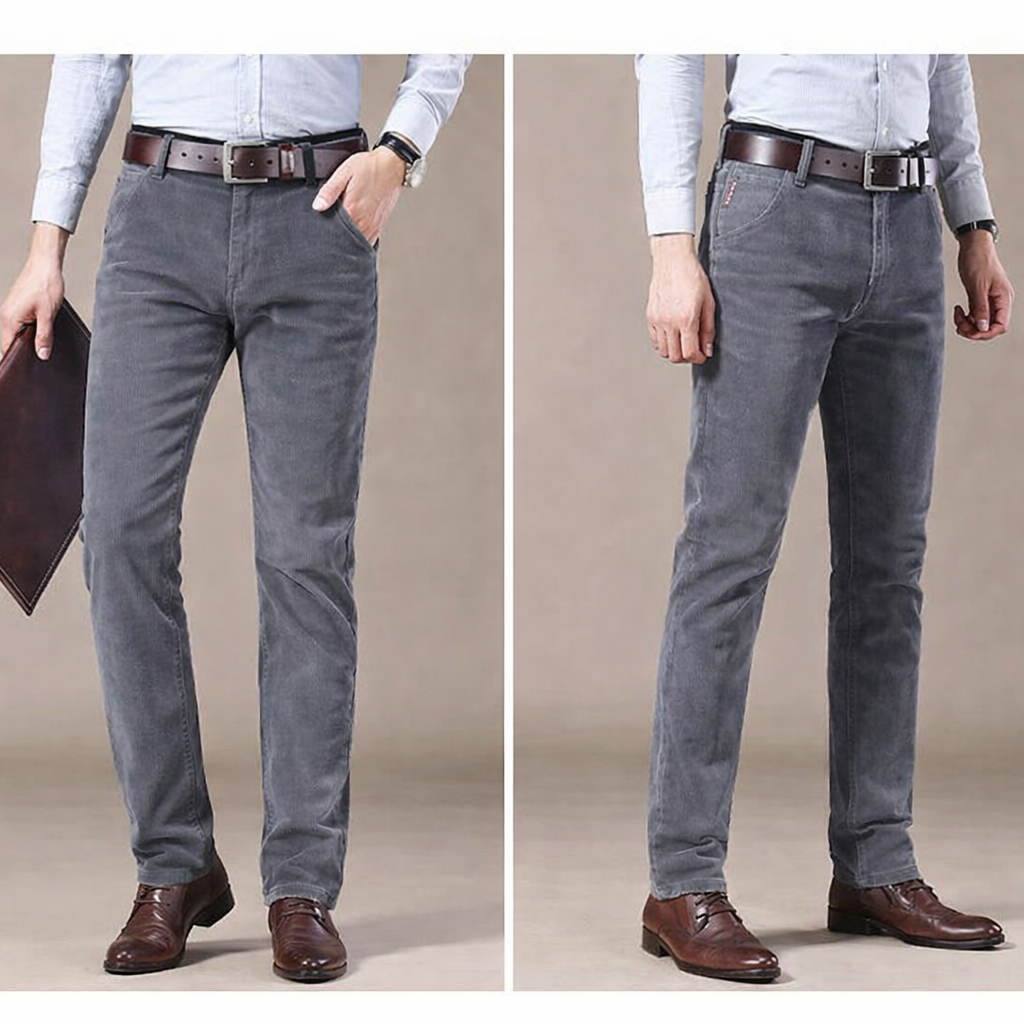 Pantalon Amour'Velours côtelé | coupe droite - Prune foncé