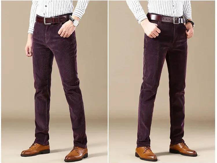Pantalon Amour'Velours côtelé | coupe droite - Prune foncé