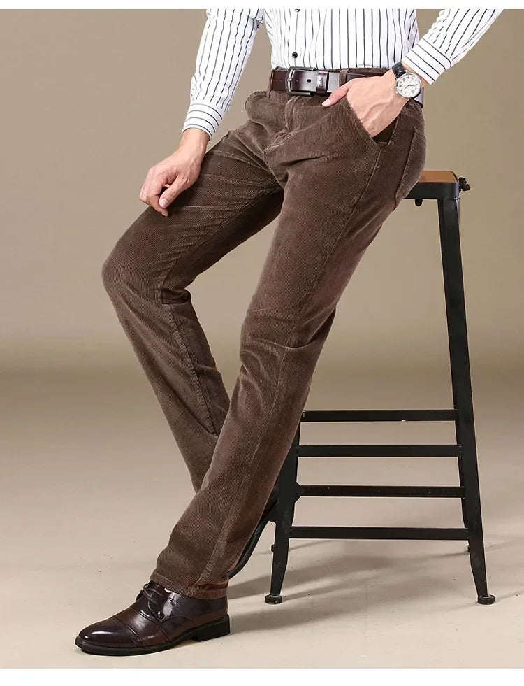 Pantalon Amour'Velours côtelé | coupe droite - Prune foncé