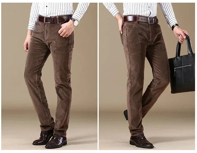 Pantalon Amour'Velours côtelé | coupe droite - Prune foncé