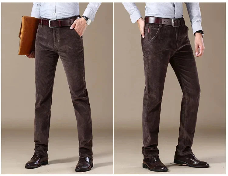 Pantalon Amour'Velours côtelé | coupe droite - Prune foncé