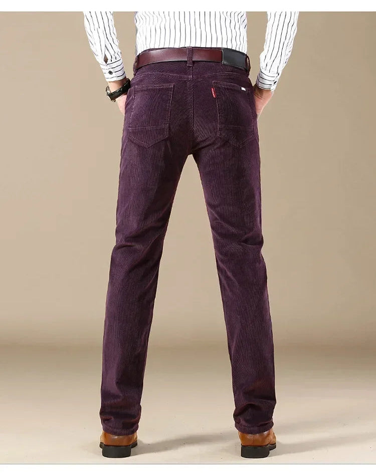 Pantalon Amour'Velours côtelé | coupe droite - Prune foncé
