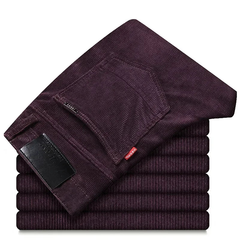 Pantalon Amour'Velours côtelé | coupe droite - Prune foncé