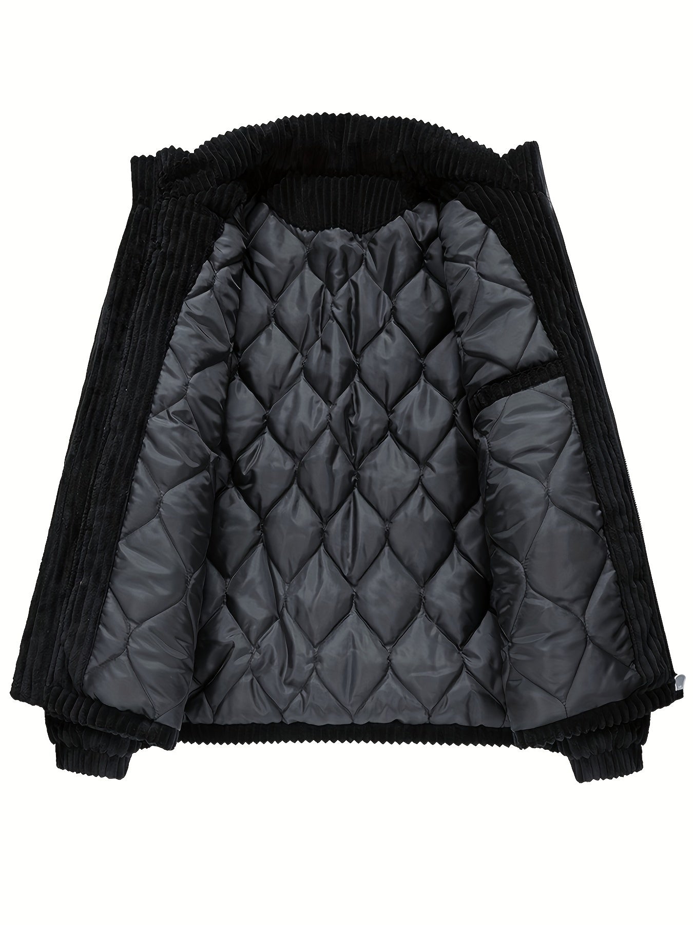 Puffer Jacket en Velours Côtelé – Chaleur et Élégance