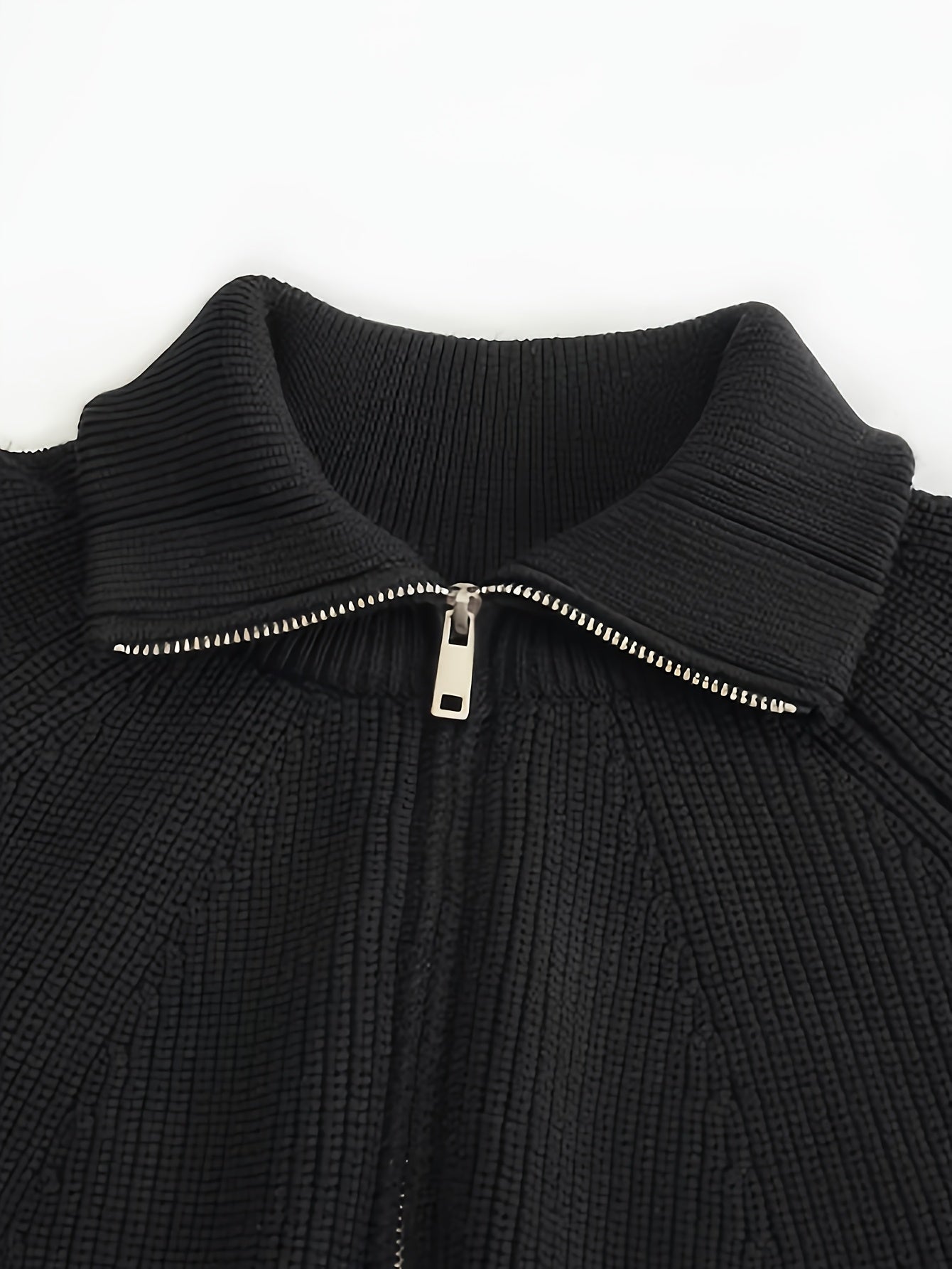 Pull Zippé Col Lapel en Maille - Chic Casual