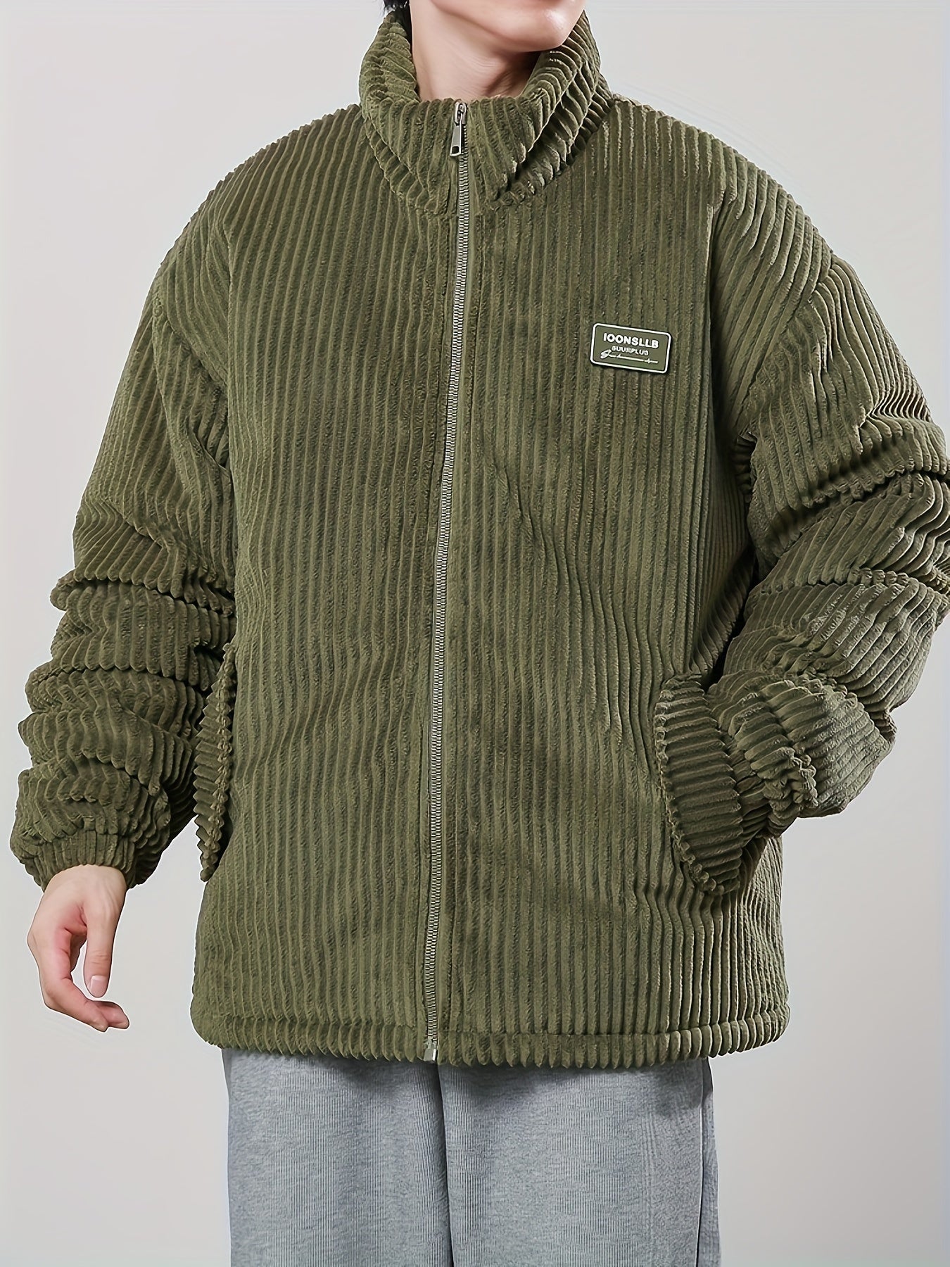 Puffer Jacket en Velours Côtelé – Chaleur et Élégance