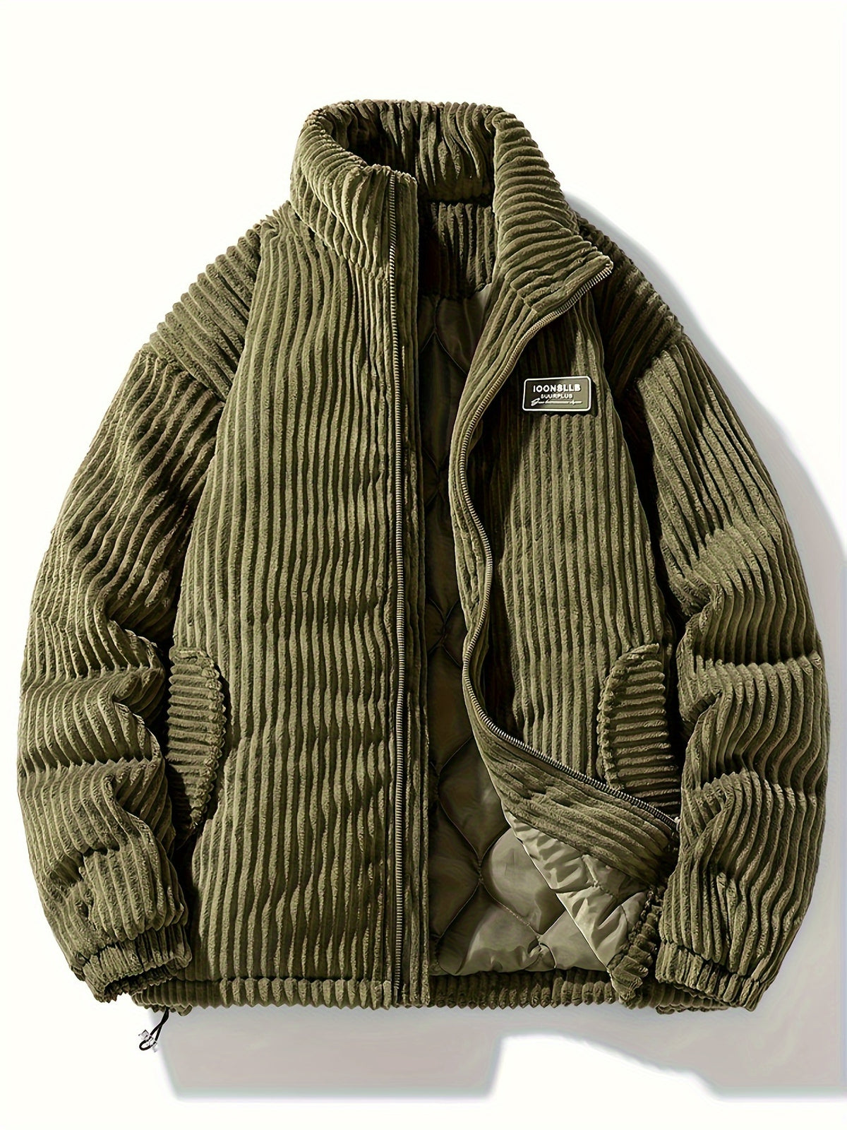 Puffer Jacket en Velours Côtelé – Chaleur et Élégance
