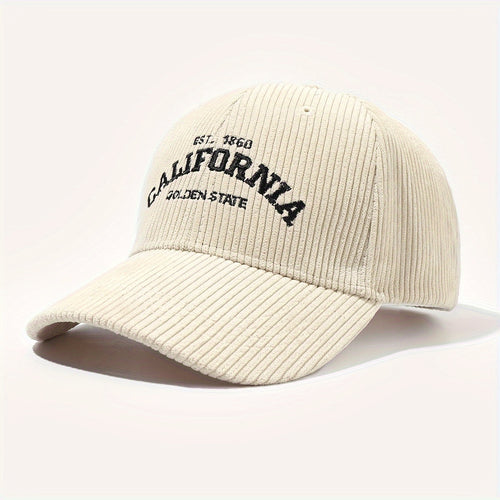 Casquette en velours côtelé brodée - California